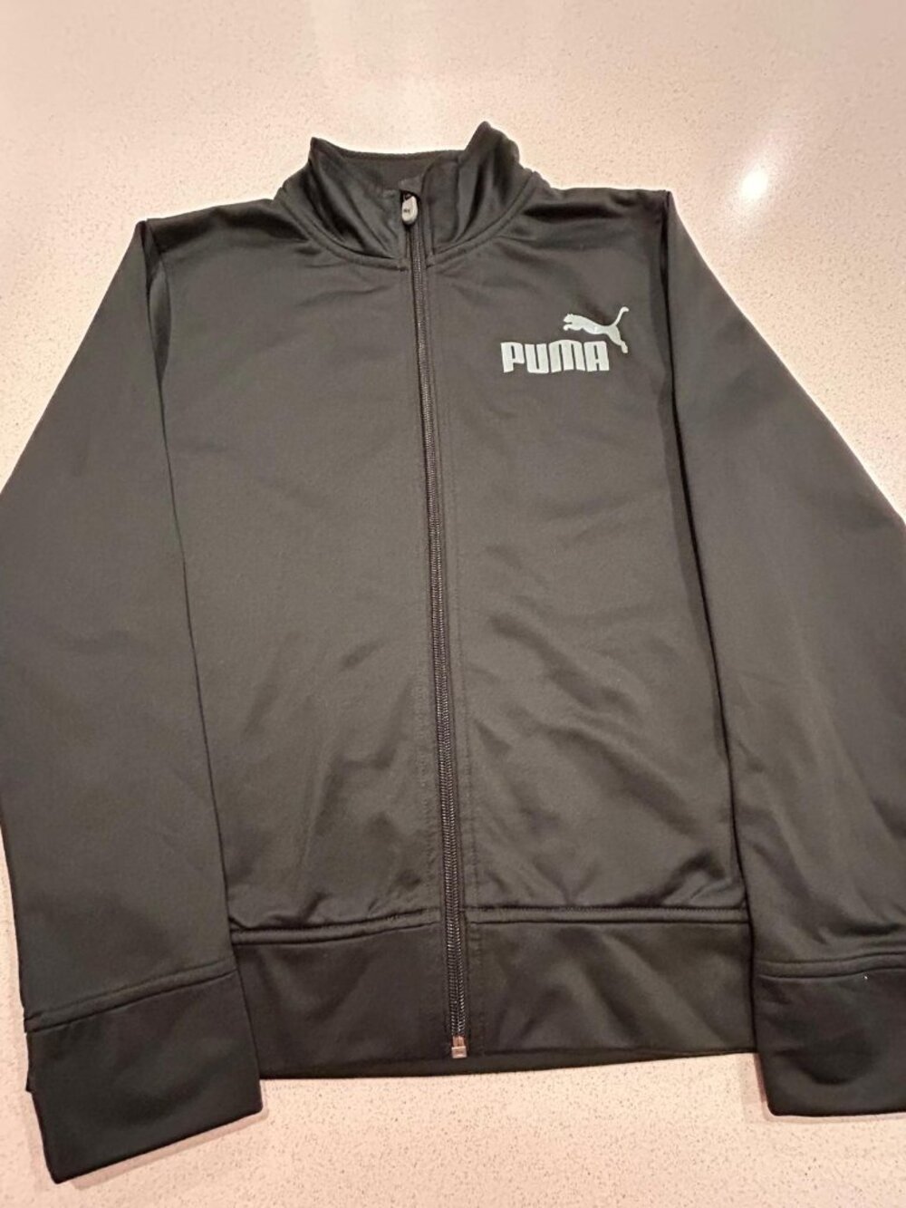 PUMA Youth Black Full-Zip Track Jacket – Size M (10–12)